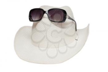 Royalty Free Photo of Sunglasses on a Hat