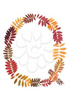 Royalty Free Photo of the Letter Q Made From Leaves