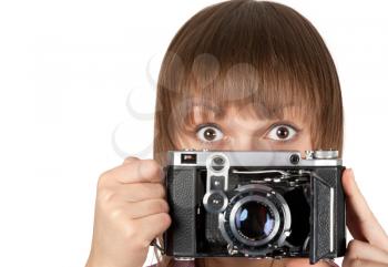 Royalty Free Photo of a Woman Holding a Camera