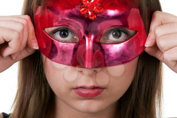 Royalty Free Photo of a Girl in a Mask