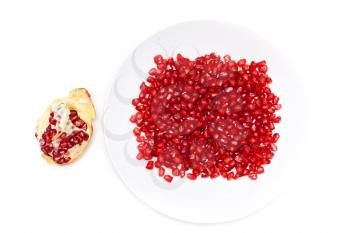 Royalty Free Photo of a Plate of Pomegranate Seeds
