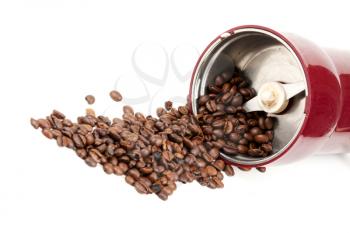 Royalty Free Photo of a Coffee Grinder and Beans