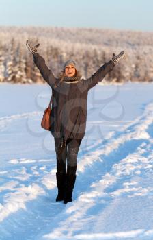 Royalty Free Photo of a Young Woman Outdoors