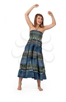 Royalty Free Photo of a Young Woman in a Dress