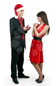 Royalty Free Photo of a Man Proposing to a Woman