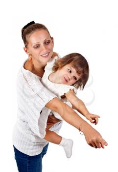 Royalty Free Photo of a Mother Holding Her Daughter