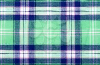 Blue and green checkered background fabric