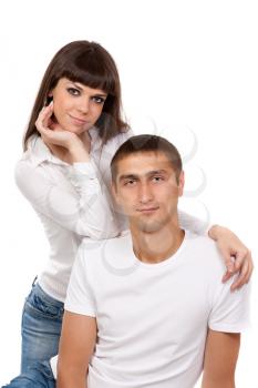 portrait of a beautiful couple on a white background