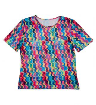 Color with an abstract pattern Women's T-shirt on a white background