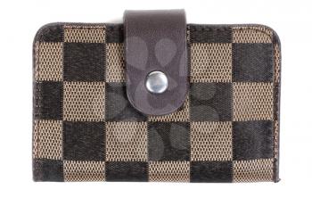 Brown plaid purse in retro style. Isolate on white.