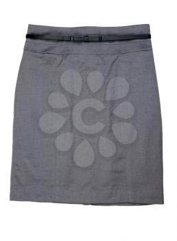 The classic gray women's skirt on a white background