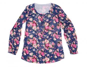 blouse with floral print isolated on white