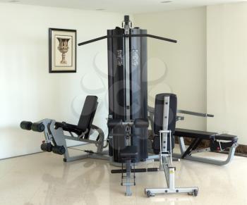 fitness equipment in a modern gym