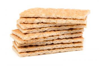 stack of wheat crackers isolated on white background