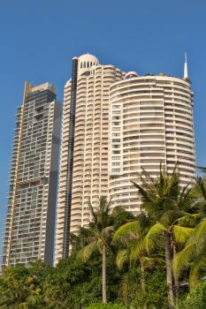 Sunny tropical Skyscrapers of Pattaya, Thailand