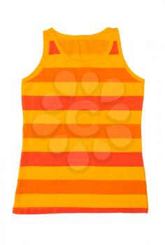 Orange female t-shirt isolated on white background