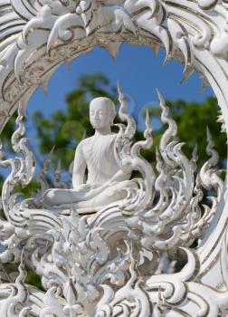 Close up detail of the White Temple. Chiang Rai. Northern Thailand