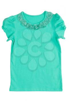 Women's T-shirt with a flower pattern on a white background