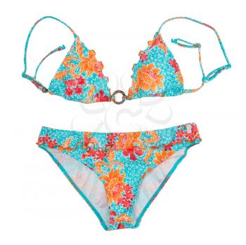 Bright color separate swimsuit. Isolate on white.