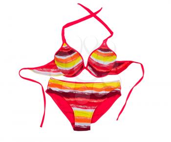 Bright colored swimsuit. Isolate on white