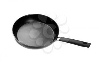 Modern pan with non-stick coating. Isolate on white.