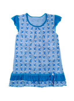 Blue cotton baby dress. Isolate on white.