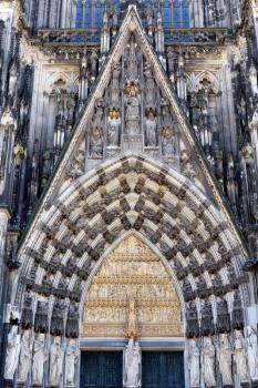 Entrance arch of the cathedral of Cologne, Germany.