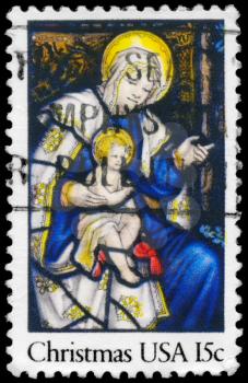 Royalty Free Photo of 1980 Stamp Shows the Madonna and Child, Christmas