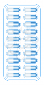 Illustration of the blue tablets in blister pack