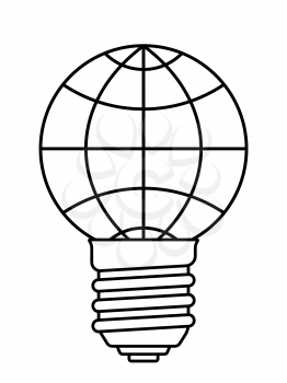Illustration of the abstract light bulb globe