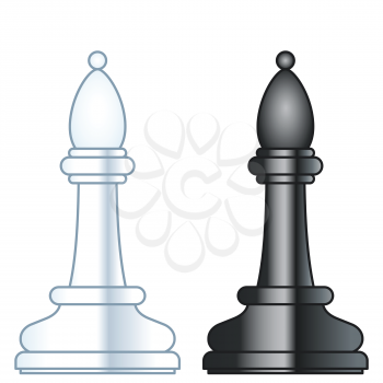 Illustration of the abstract chess bishop pieces