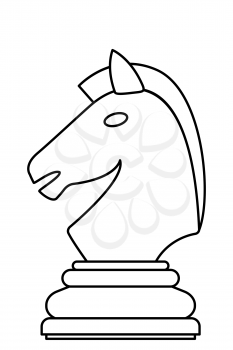 Illustration of the abstract contour chess knight piece