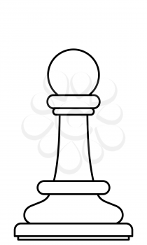 Illustration of the abstract contour chess pawn piece