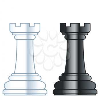 Illustration of the abstract chess rook pieces
