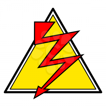 Illustration of the abstract lightning danger sign