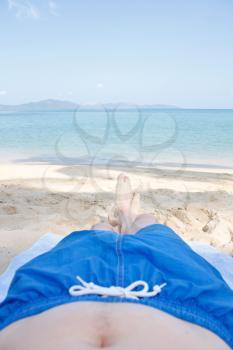 Royalty Free Photo of a Person at the Beach