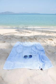Royalty Free Photo of a Towel on the Beach