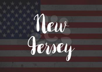  New Jersey written on flag