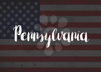  Pennsylvania written on flag