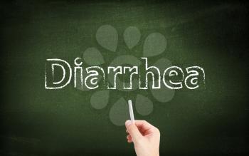 Diarrhea written on a blackboard