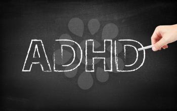 ADHD written on a blackboard