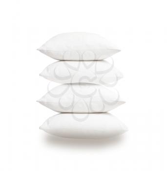 Pillows on white background