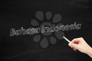 The language of Bahasa Indonesia written on a blackboard