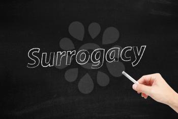Surrogacy written on blackboard