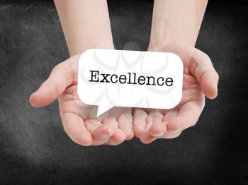 Excellence written on a speechbubble