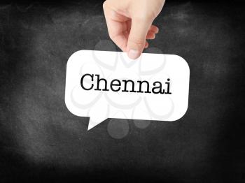 Chennai written on a speechbubble