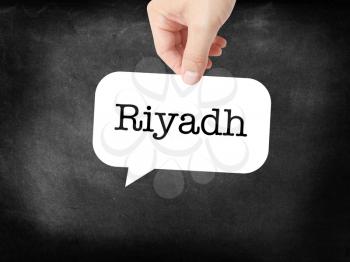 Riyadh written on a speechbubble