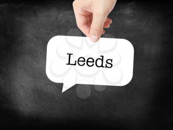Leeds - the city - written on a speechbubble