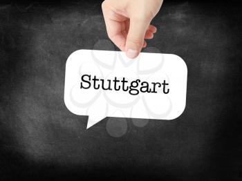 Stuttgart - the city - written on a speechbubble
