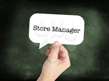 Store Manager written in a speechbubble